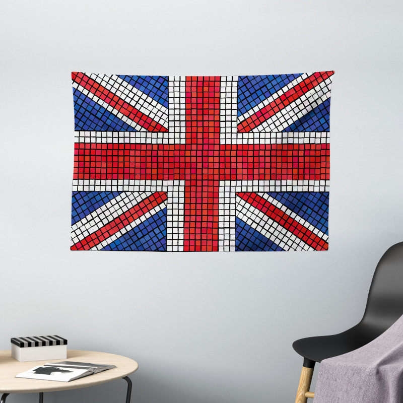 Mosaic British Flag Wide Tapestry