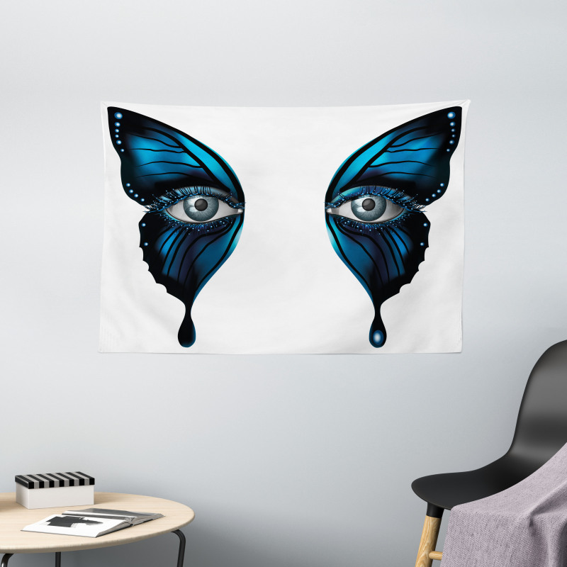 Realistic Female Butterfly Wide Tapestry