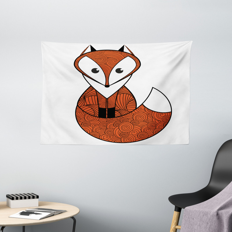 Cartoon Spiral Patterns Wide Tapestry