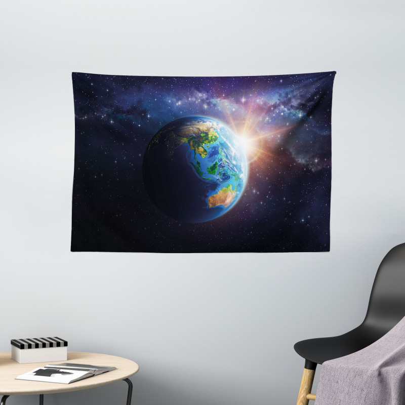 Face of Earth in Space Wide Tapestry