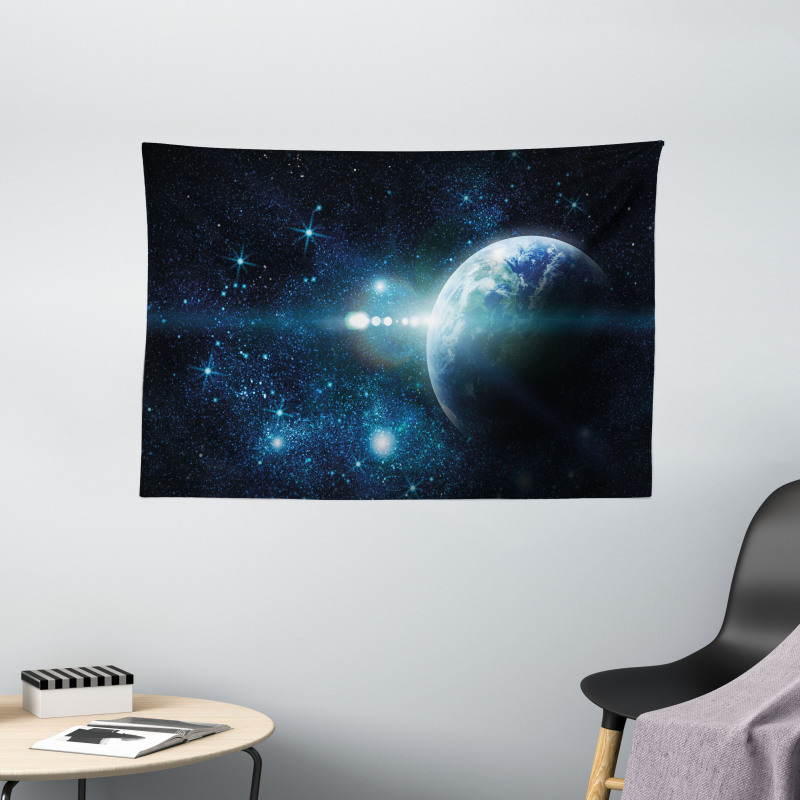 Mysterious Outer Space Wide Tapestry