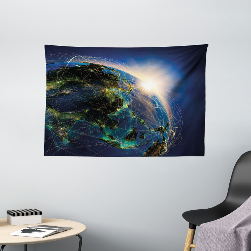 Vivid Globe Space Network Wide Tapestry