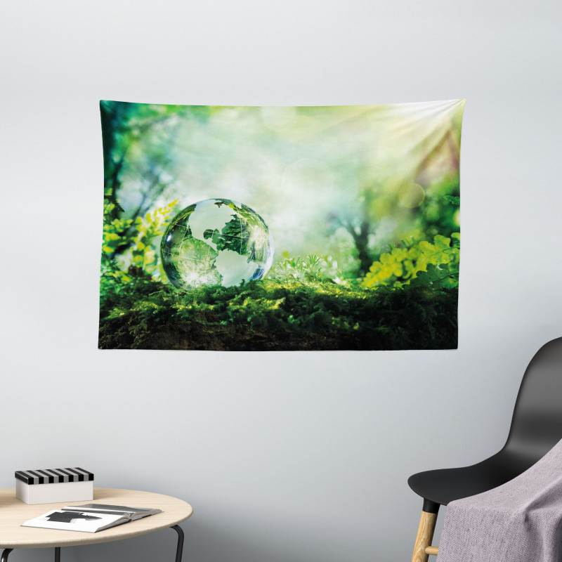 Globe in Fresh Forest Wide Tapestry