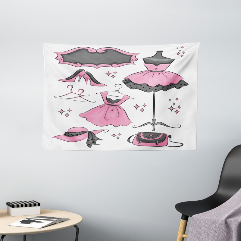Cartoon Style Wide Tapestry