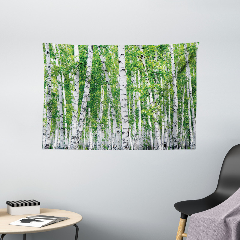 Fresh Summer Leaves Wide Tapestry