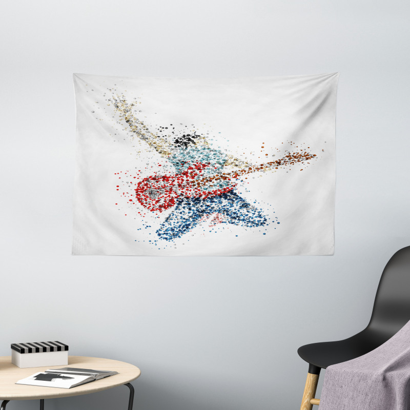 Guitarist Dots Wide Tapestry