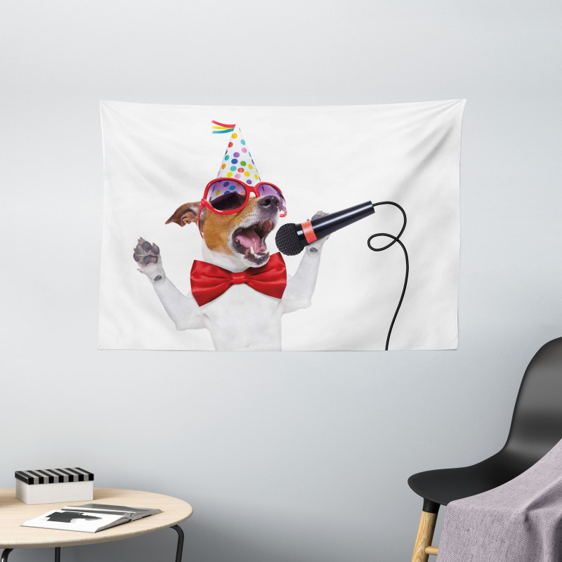 Birthday Doggy Wide Tapestry