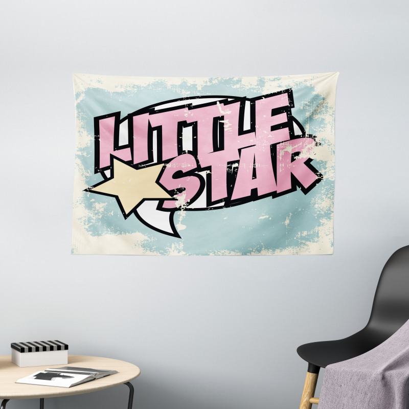 Grunge Retro Star Wide Tapestry