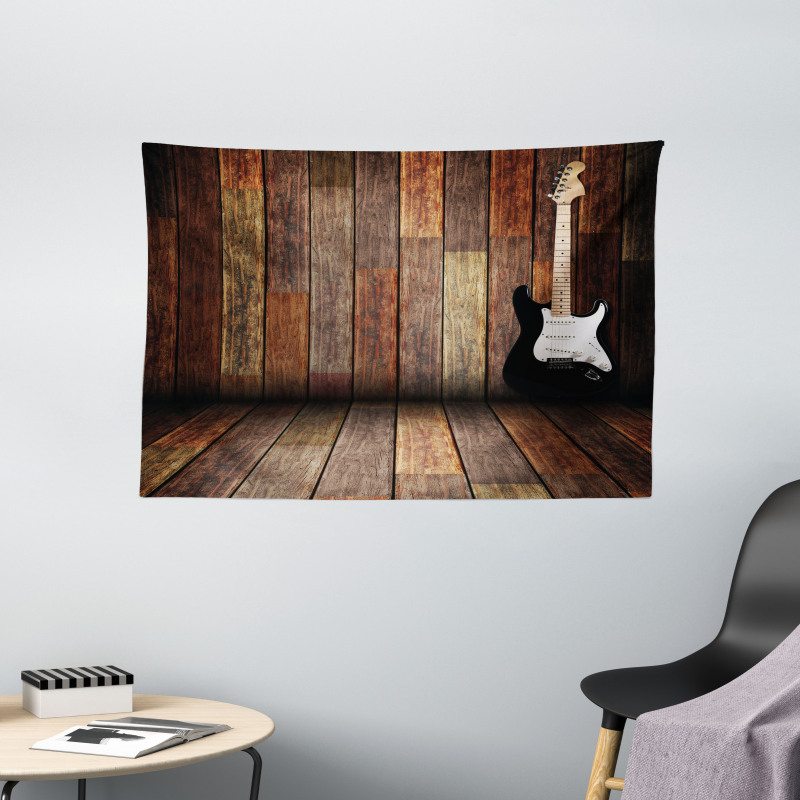 Guitar Wood Room Wide Tapestry