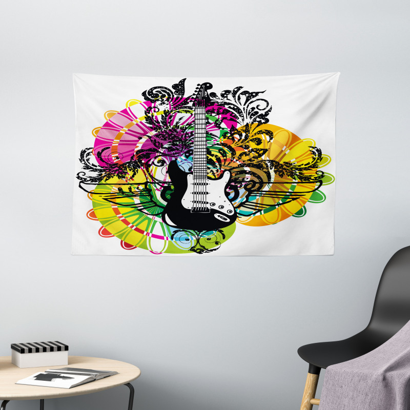 Floral Vibrant Wide Tapestry