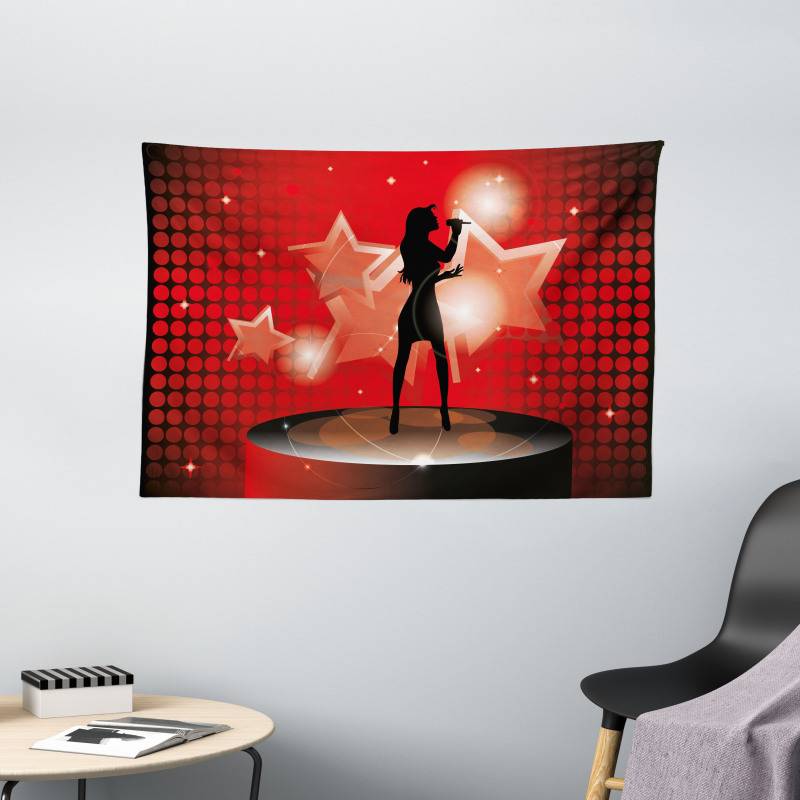 Woman Singer Star Wide Tapestry