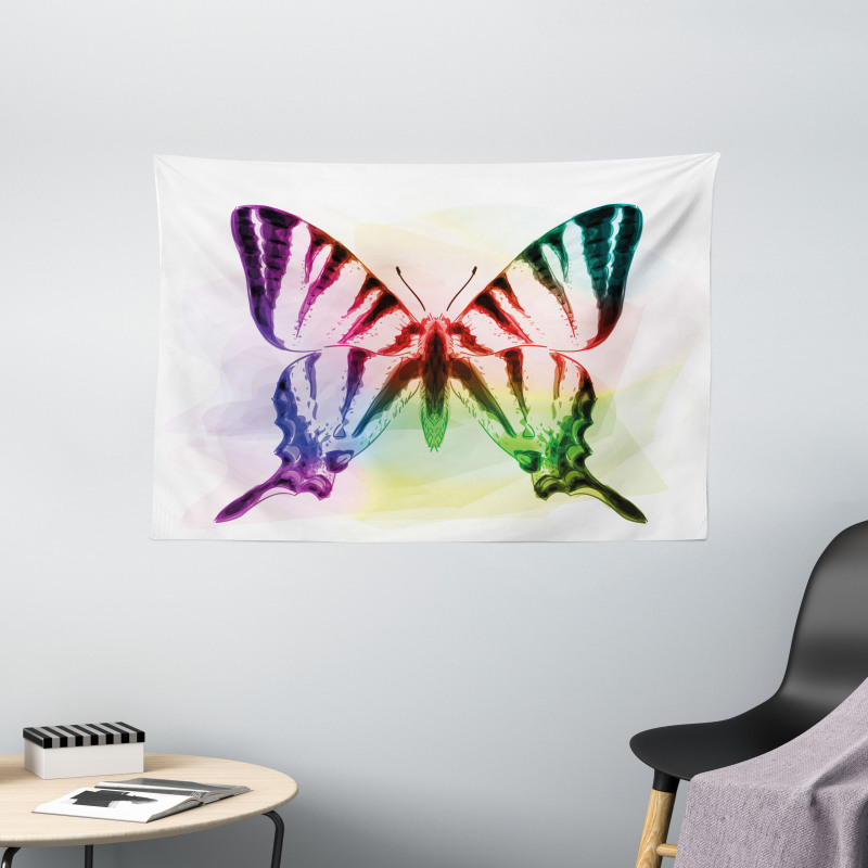 Butterfly Rainbow Wide Tapestry