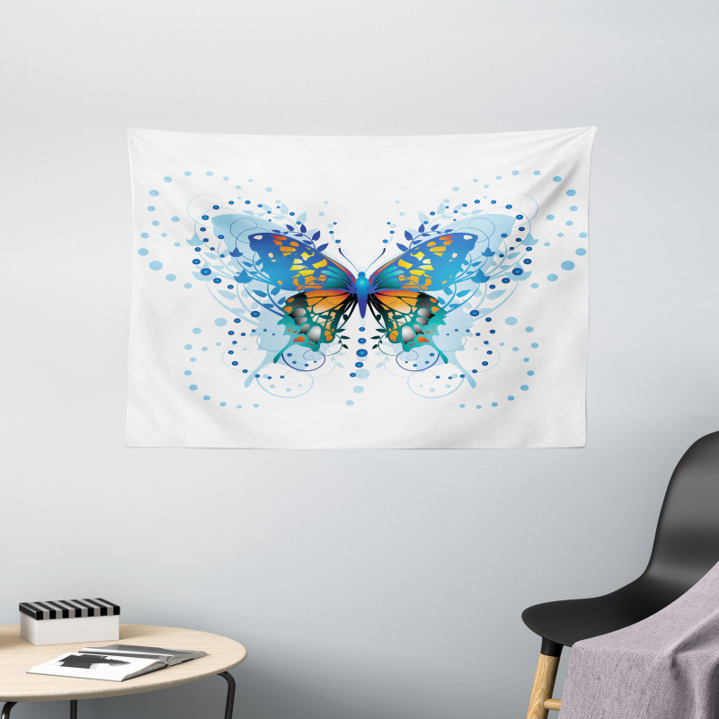 Curls Dots Wide Tapestry