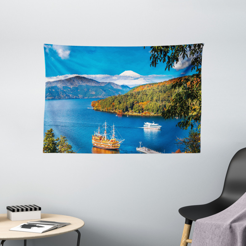 Lake Ashi in Japan Wide Tapestry