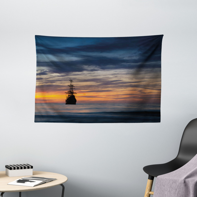 Old Sailboat Marine Wide Tapestry