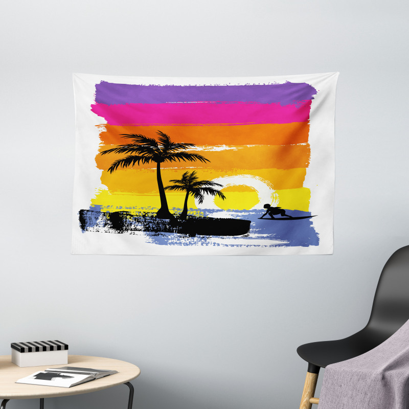 Tropical Beach Wide Tapestry