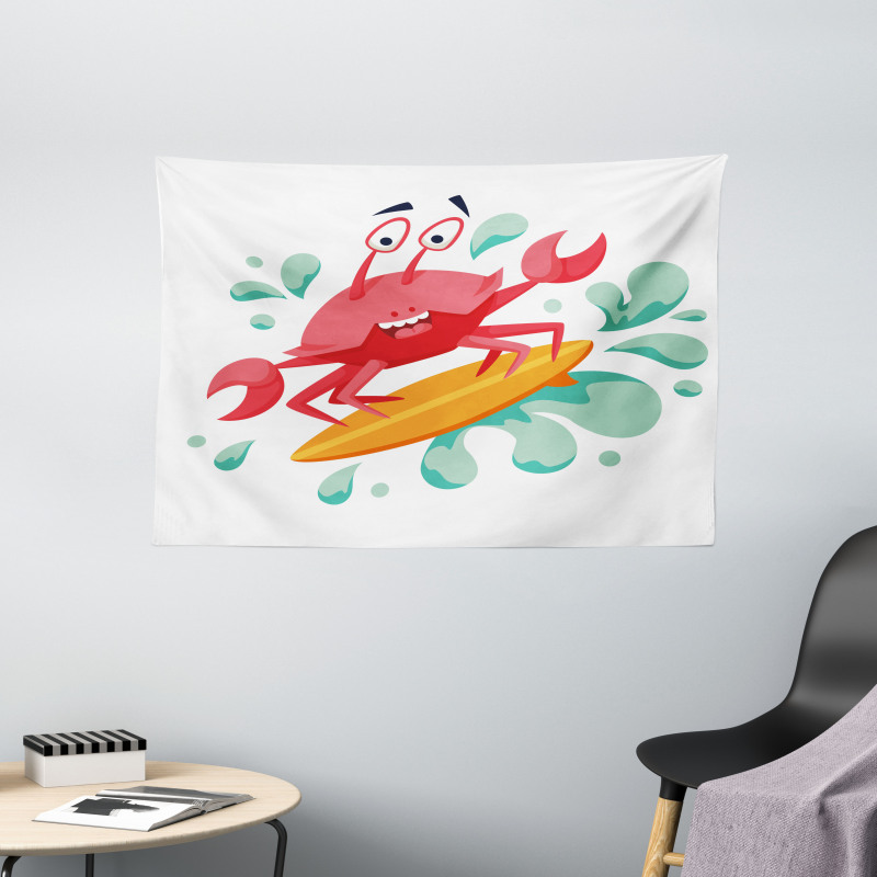 Caricature Crab Wide Tapestry