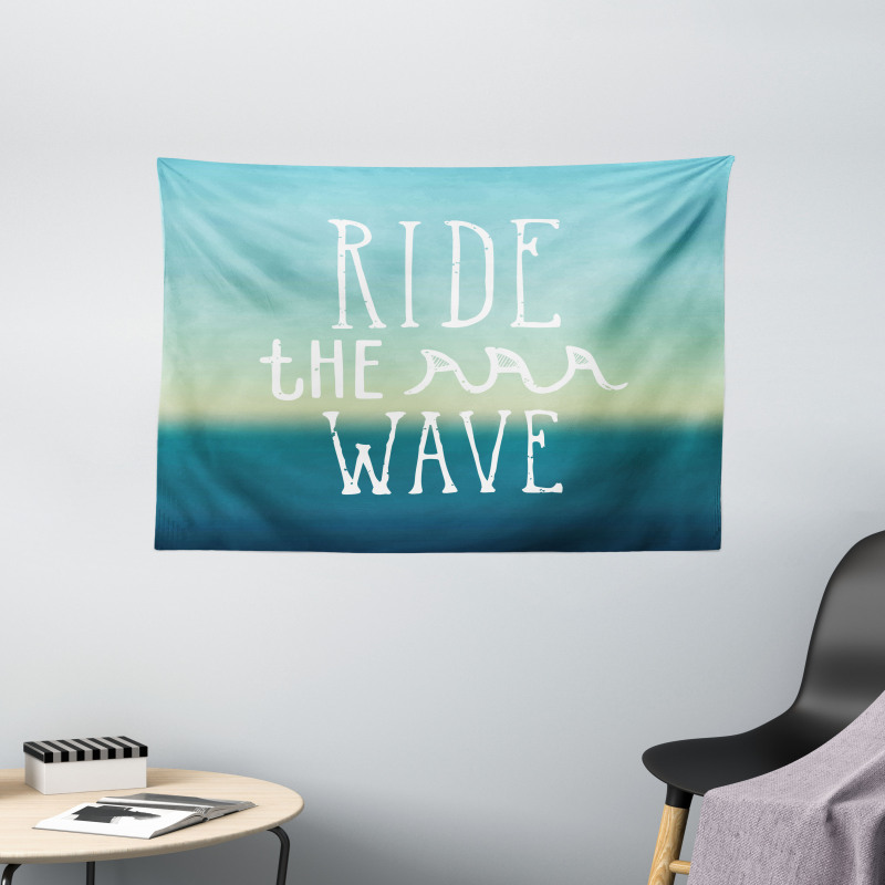 Ocean Graphic Art Wide Tapestry