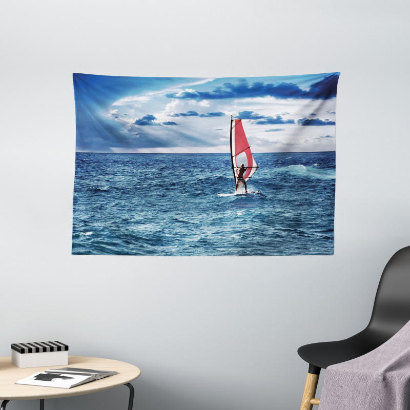 Windsurfer on Sea Wide Tapestry