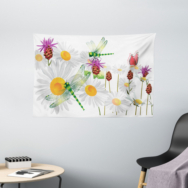 Daisy Field Spring Wide Tapestry