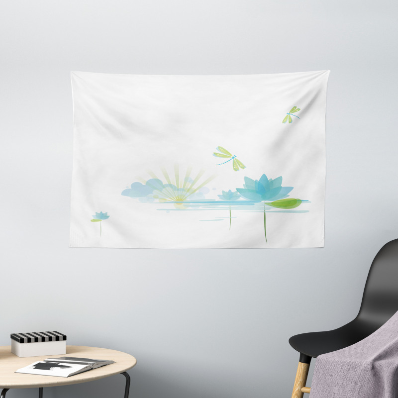 Waterlily Nature Lake Wide Tapestry
