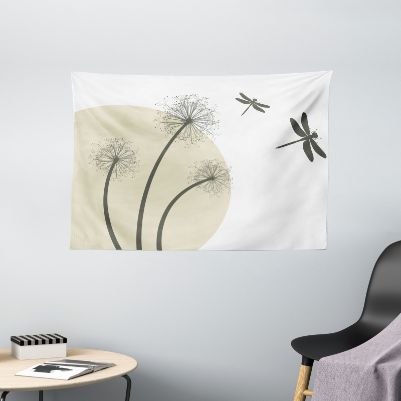 Dandelions Spring Art Wide Tapestry