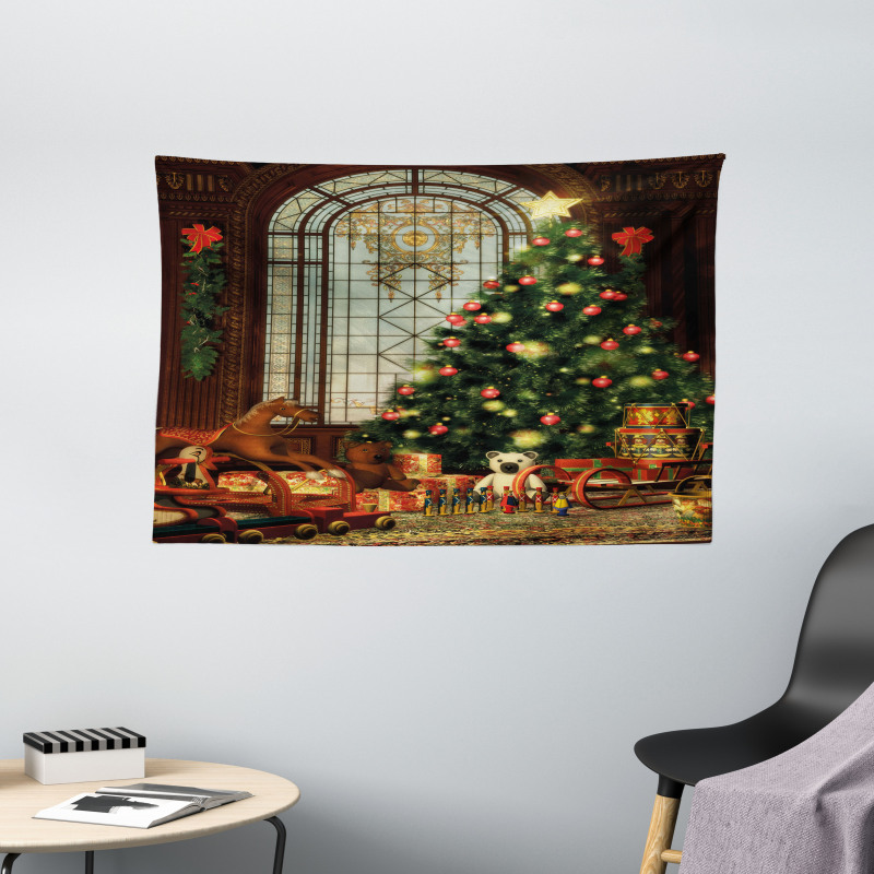 Xmas Tree Wide Tapestry