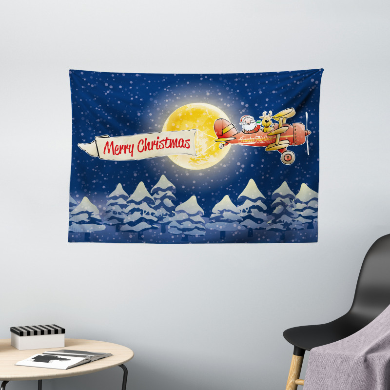 Santa Claus Airline Wide Tapestry