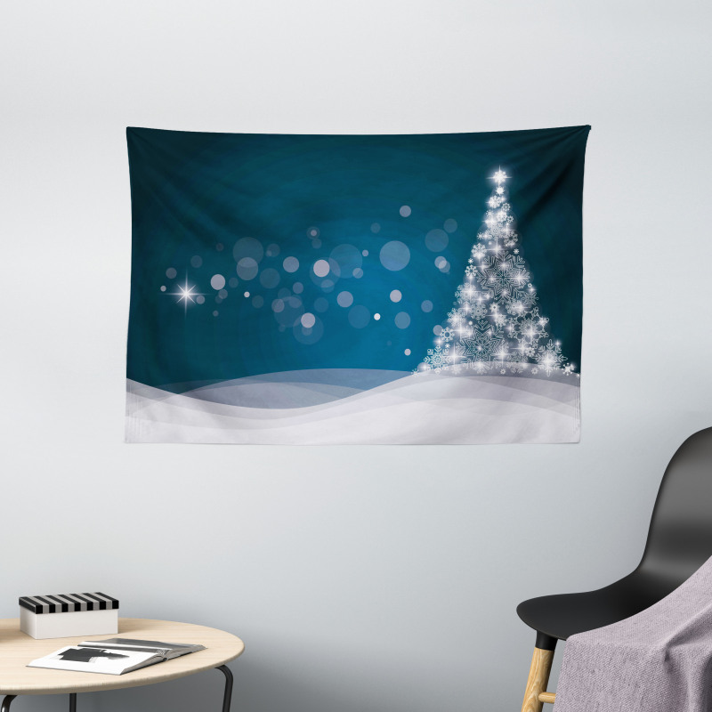 Fantasy Xmas Tree Wide Tapestry