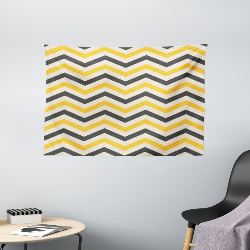 Large Zigzags Wide Tapestry