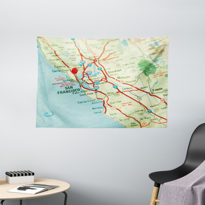 San Francisco Area Vintage Wide Tapestry