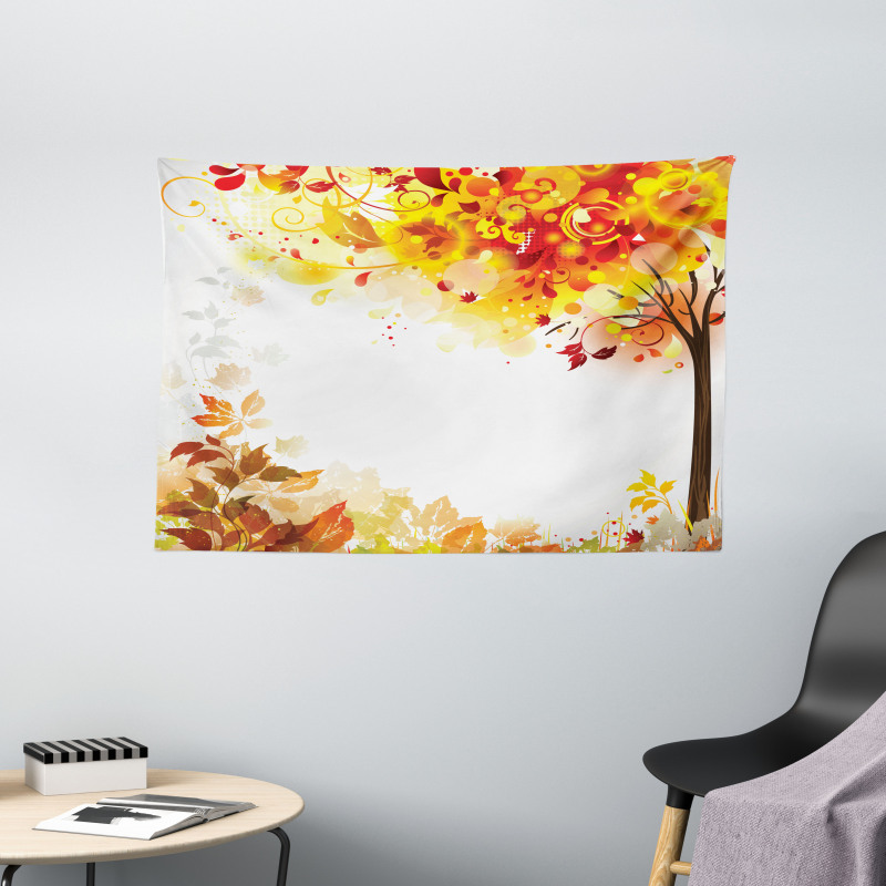 Abstract Fall Season Tree Wide Tapestry