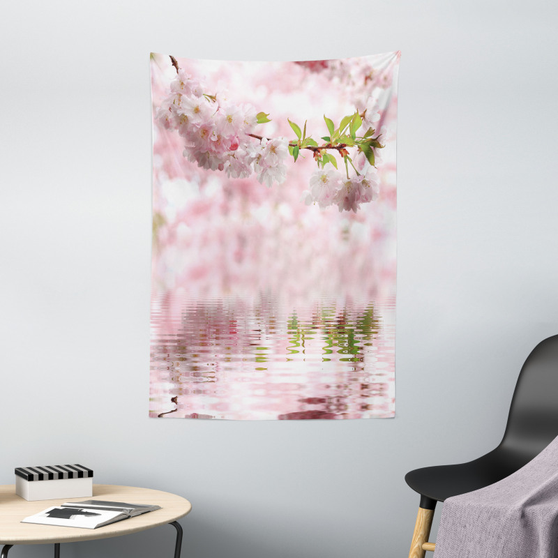 Tender Floral Branch Water Tapestry