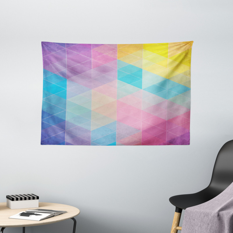 Triangles Dreamy Colors Wide Tapestry