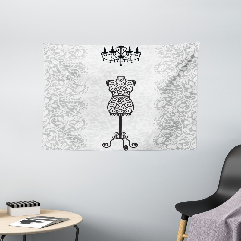 Monochrome Design Swirl Wide Tapestry
