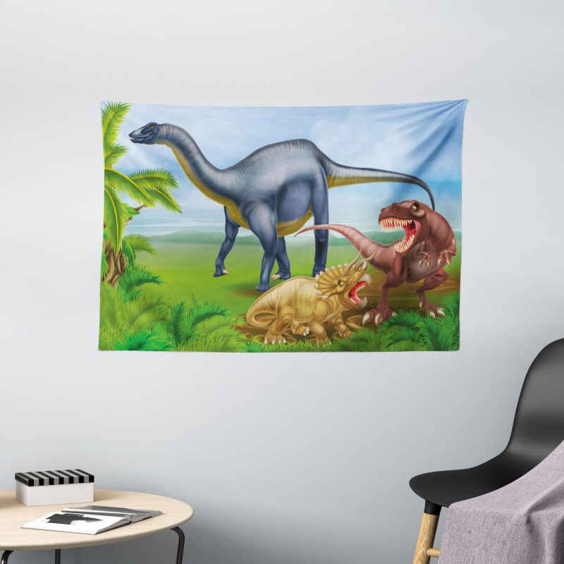 Various Animals Jungle Wide Tapestry