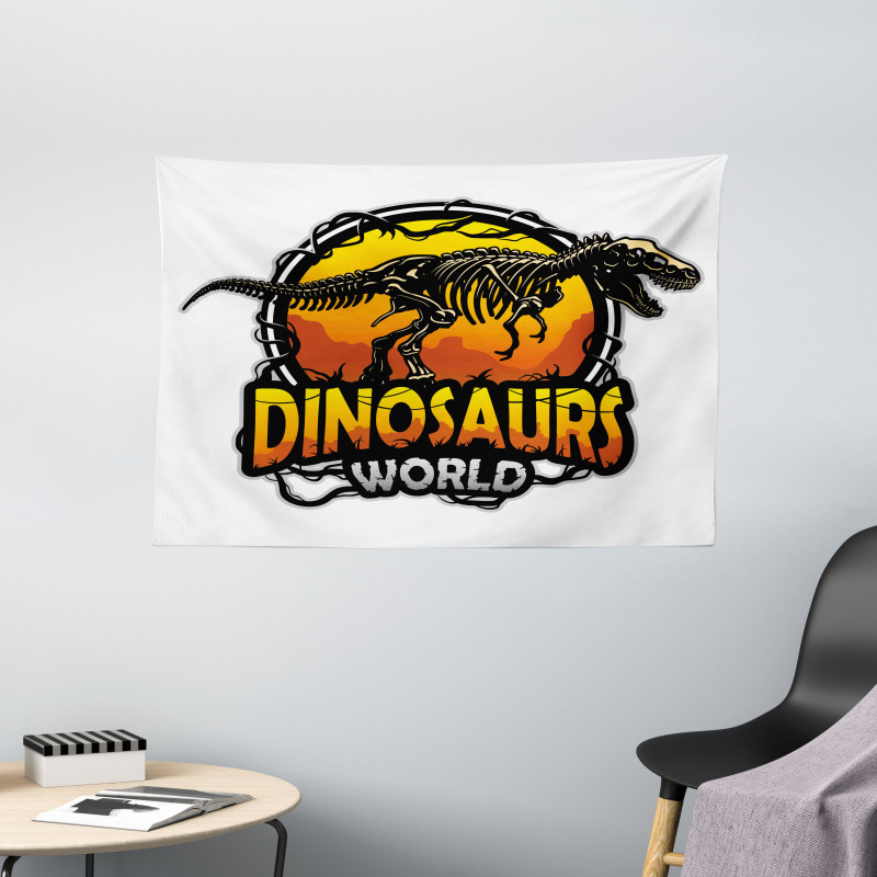 Dino World Scary Beast Wide Tapestry