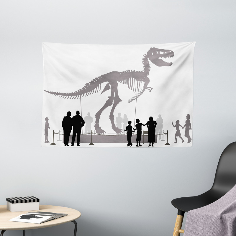 People Look at T-Rex Wide Tapestry