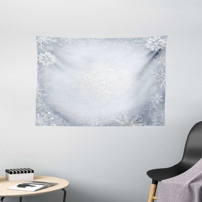 Christmas Frame Swirls Wide Tapestry