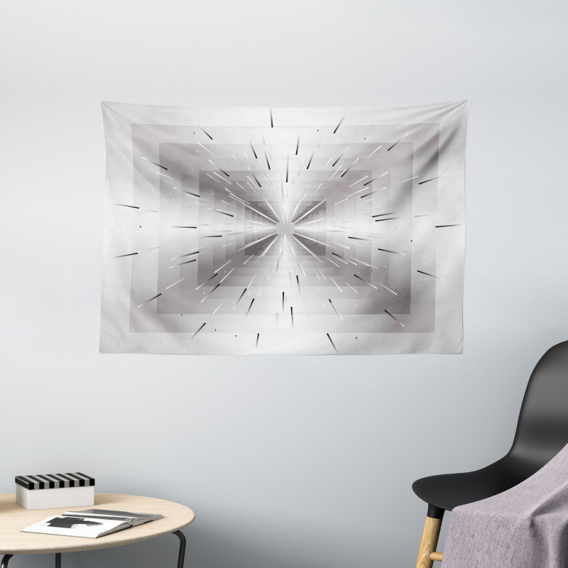 Squares and Lines Design Wide Tapestry