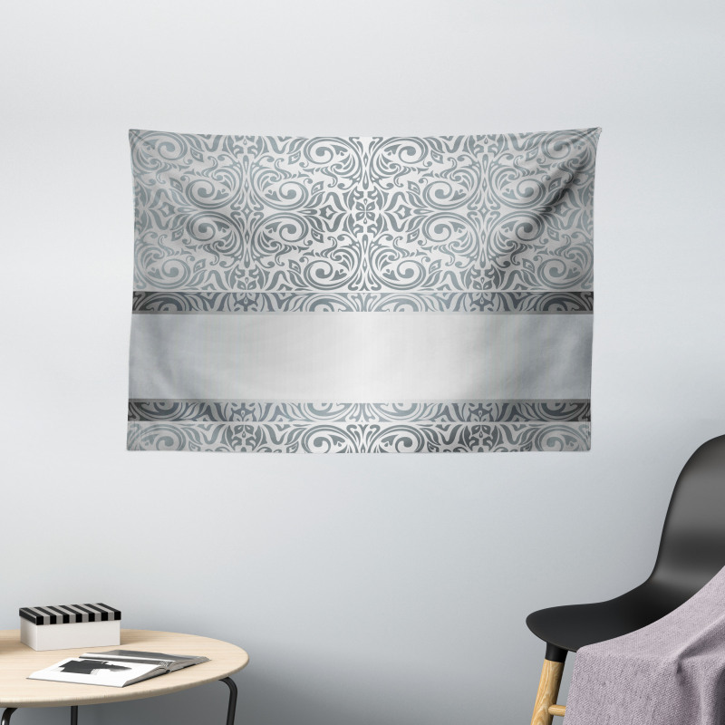 Baroque Damask Curves Wide Tapestry
