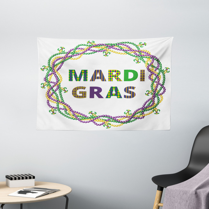 Vivid Beads Patterns Wide Tapestry