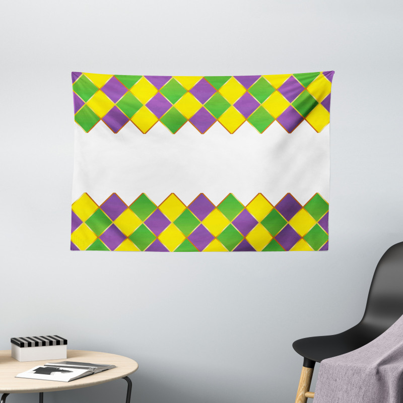 Carnival Colors Grid Wide Tapestry