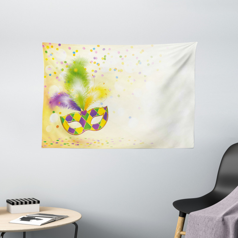 Party Mask Wide Tapestry
