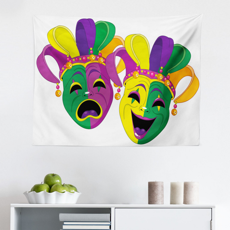 Özel Günler için Mikrofiber Geniş Duvar Halısı Joker Maskeleri
