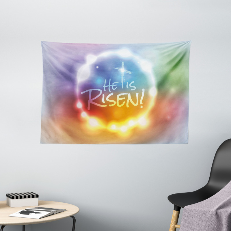 He Has Risen Abstract Wide Tapestry