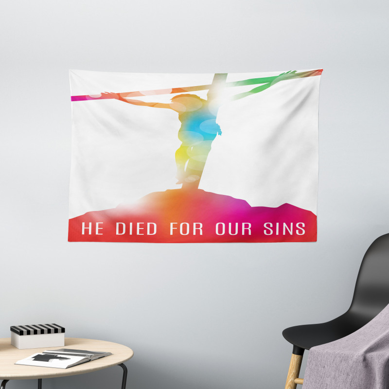 Scenery with a Message Color Wide Tapestry