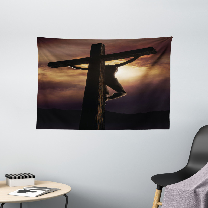 Stormy Dark Sky Scenery Wide Tapestry