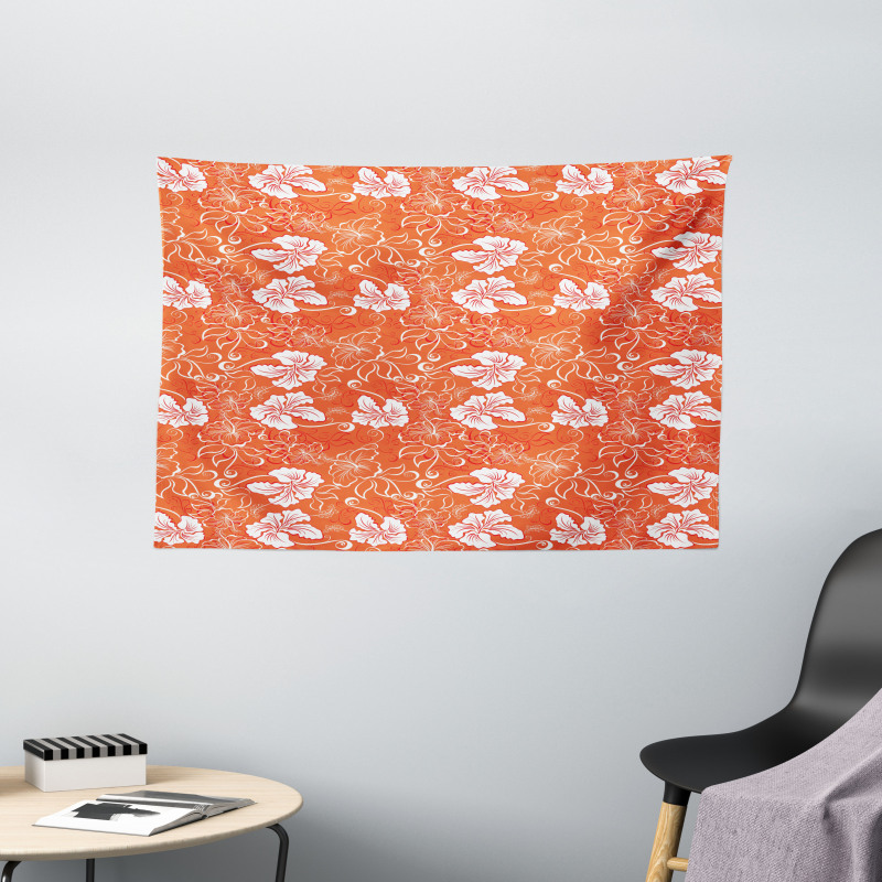 Hawaiian Summer Hibiscus Wide Tapestry