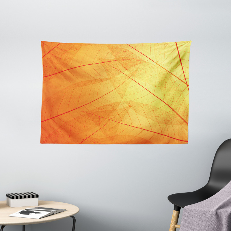 Autumn Nature Dry Leaves Wide Tapestry